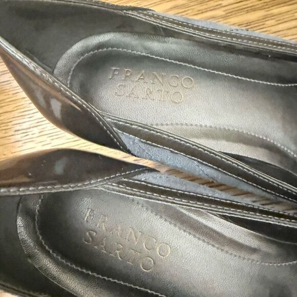 Franco Sarto Ulla Gray Suede and Patent Kitten Heel Pump Sz 8 Career, Classic - Picture 8 of 13